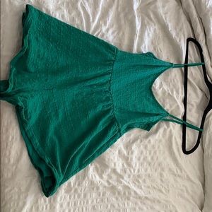 Green eyelet romper